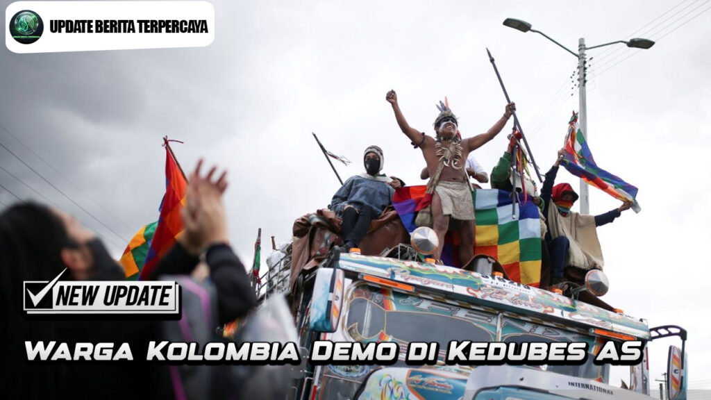 Warga Kolombia Demo di Kedubes AS
