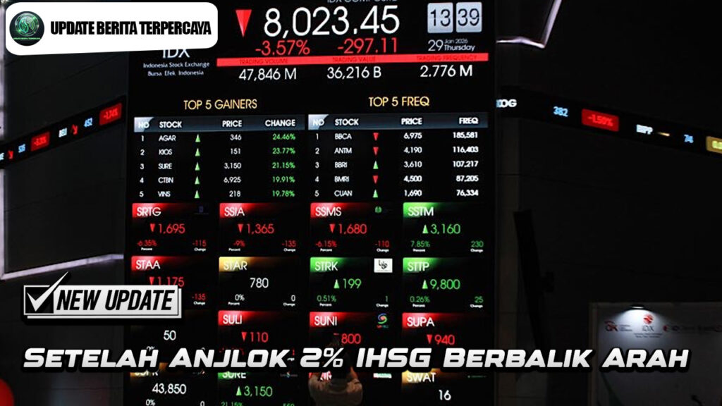 Setelah Anjlok 2% IHSG Berbalik Arah