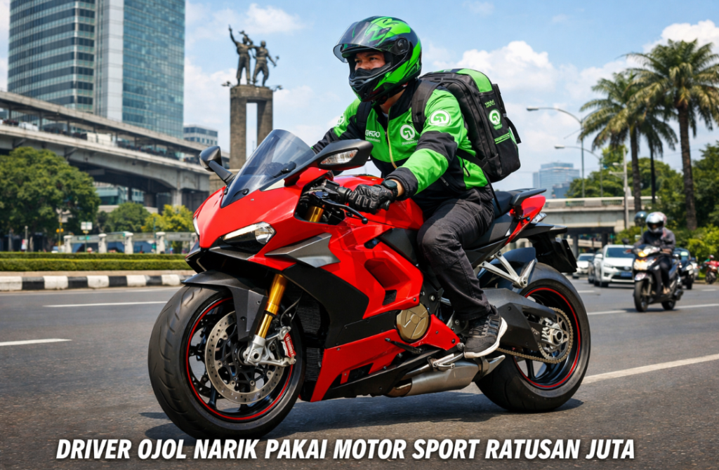 Driver Ojol Narik Pakai Motor Sport Ratusan Juta