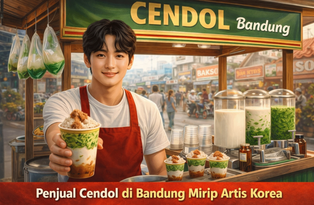 Penjual Cendol di Bandung Mirip Artis Korea