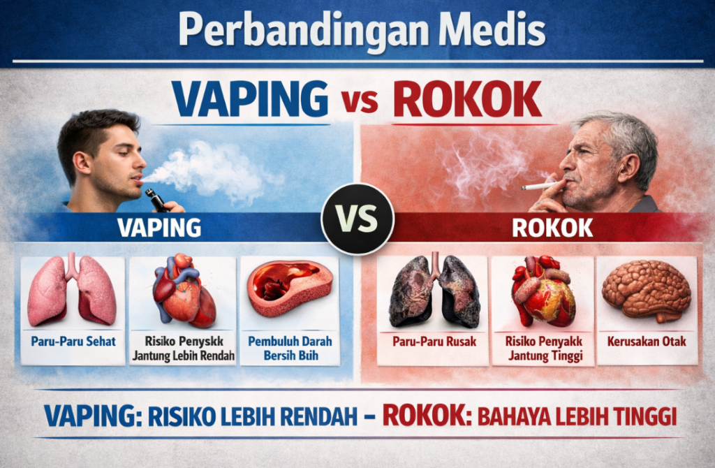 Perbandingan Medis Vaping vs Rokok