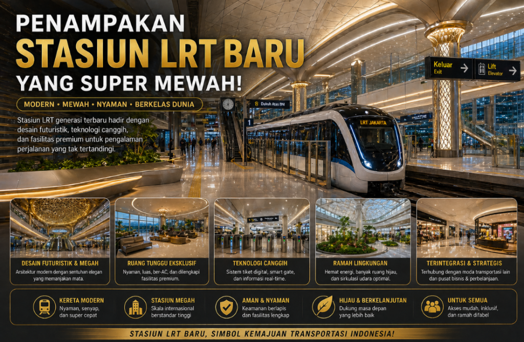 Penampakan Stasiun LRT Baru yang Super Mewah