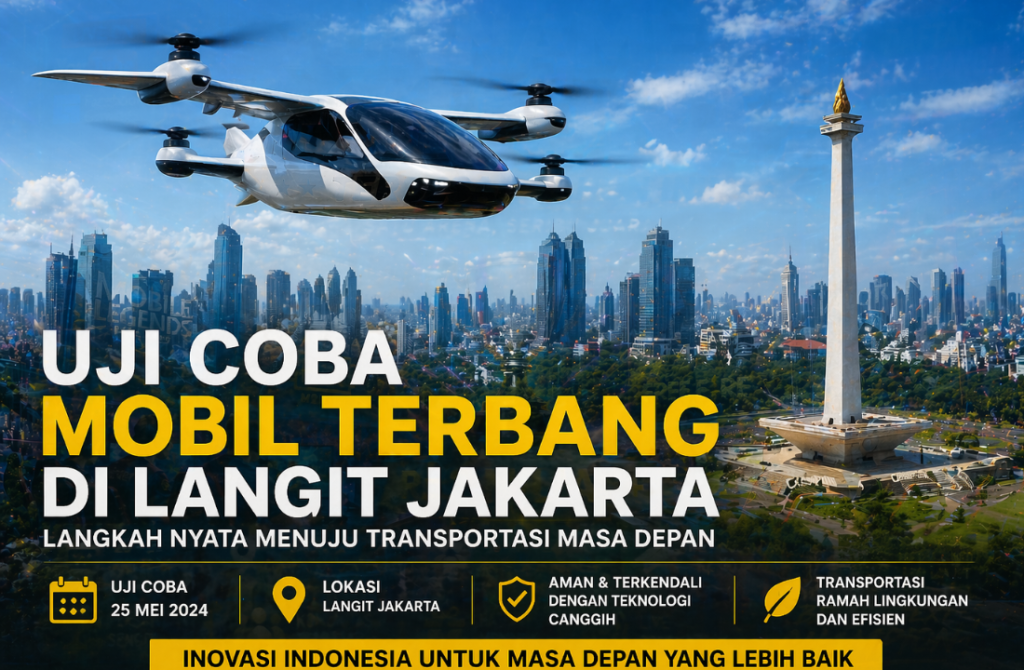 Uji Coba Mobil Terbang di Langit Jakarta