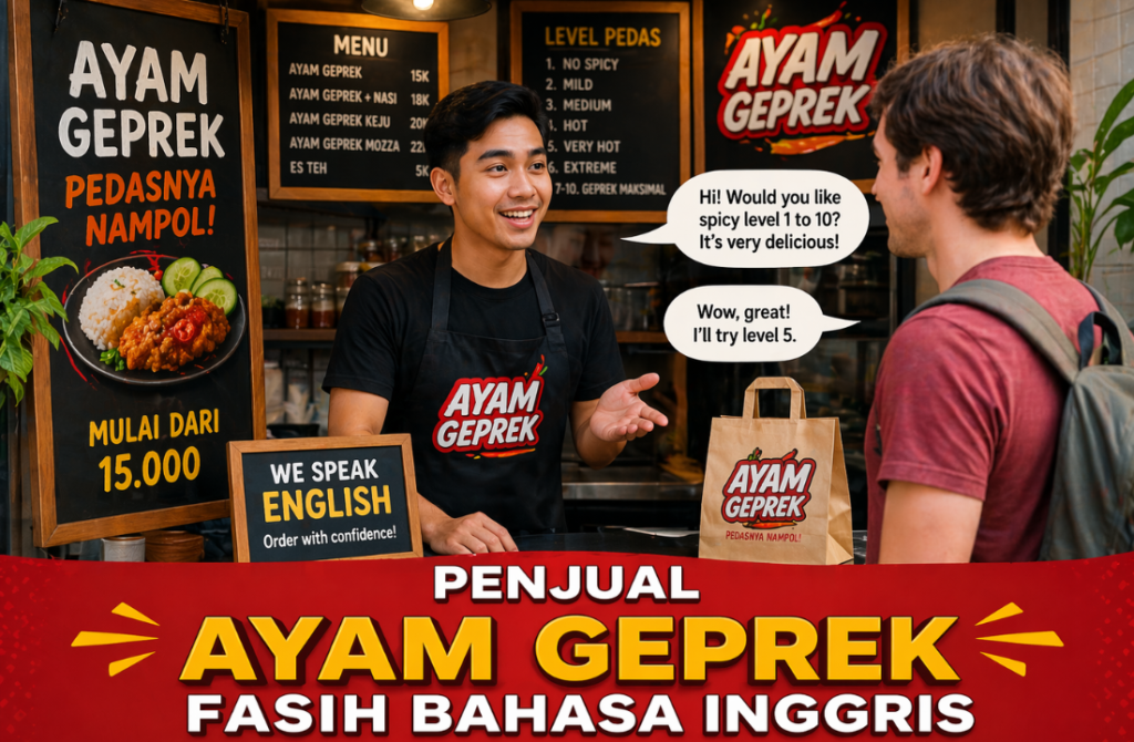 Penjual Ayam Geprek Fasih Bahasa Inggris